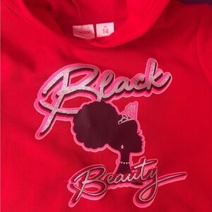 Girls Hooded Sweatshirt - Black Beauty Design by Indent Size 14